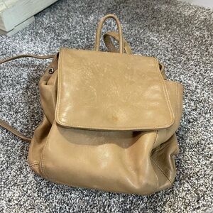Talbots Elegant Tan Leather Backpack